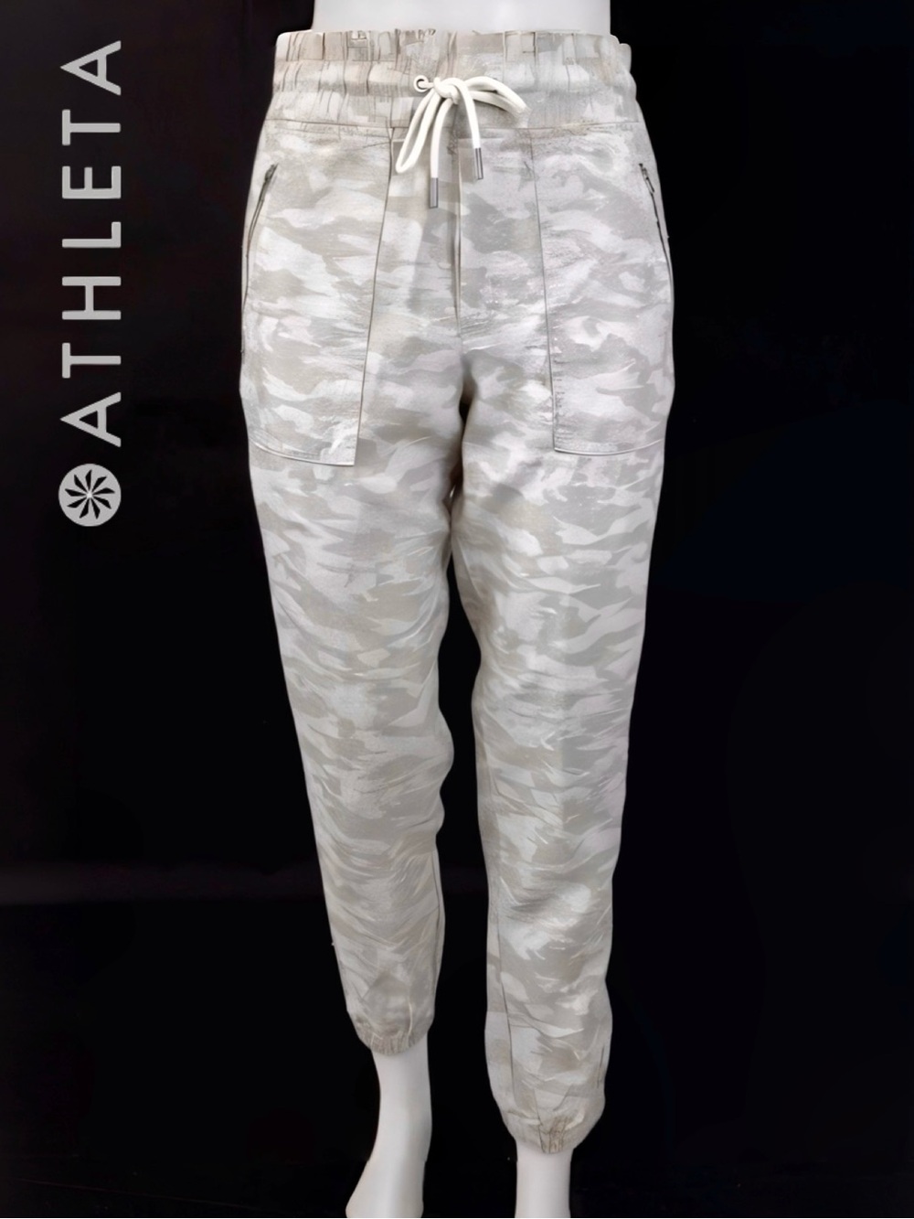 Athleta Cabo Tide "Neutral Camo" Linen Jogger Pants